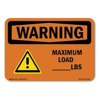 Znak upozorenja - prilagođeni maksimalni opterećenje - lbs