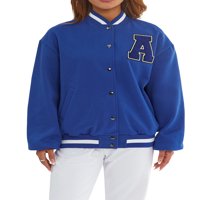 Blotona Žene Juniori prevelizirale su bejzbol jakne s dugim rukavima uzorak slova uzorke na male na
