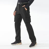B91XZ MENS Stretch Hlače muški casual topli nalik struku Pant Solid pune duljine džepne patentne pantalone