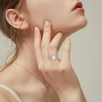 Prstenovi za žene Inlaid Square Diamond prsten nakit rođendan Prijedlog poklona za angažman za angažman