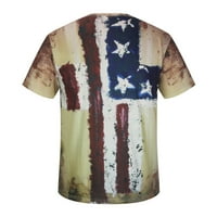 Muške majice za kratke rukave za nekoliko minuta, mens 4. jula Američka zastava na vrhu Ležerne prilike