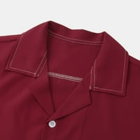 Muška majica kratkih rukava do košulje Ljetna casual džep košulje na plaži crvene m
