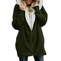 Cardigan za žene Ženska moda Ženska solidna prevelika zip dolje kaputičarski kaput od kardigana sa džepom