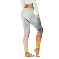 Žene Ležerne prilike za utečene sportove Yoga šarene geometrijske ispise Ženske nogavice nebo plava