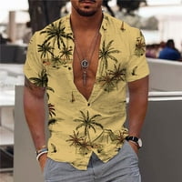 Muške havajske cvjetne majice s kratkim rukavima spuštaju casual tropske praznične majice na plaži ljeti