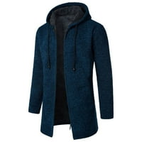WAVSUF gornja odjeća za muškarce Čvrste pletene ležerne tamno sive jakne veličine 2xl