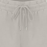 Ženske hlače Dressy ljeto, ženske casual pantalone ravne noge za crtanje elastične visoke struk labave udobne pantalone sa džepovima