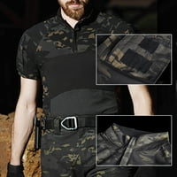 Daqian Muns T-majice čišćenje muškaraca Ležerne prilike pansion Zip Pulover Twearflage kratki rukav
