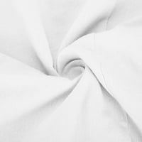 Crno i petak ponude Ženske vrhove Clearence ispod $ Žene Ispiši kratki rukav labav gumb Okrugla vrat košulja čvrste bluze, bijela m
