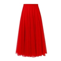 Ženska modna čvrsta suknja od cvjetnih suknji mrežasta suknja s visokim strukom nagnuta suknja Jesen