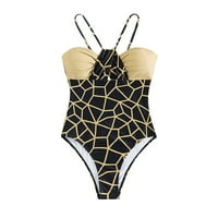 Finelylove seksi kupaćim kostim za žene podstavljeni sport BRA Style Bikini Black XL