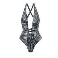 Žene kupaći kostimi + prikrivaju dva vintage print kupaćim kostima Monokini Bikini kupaći kostim dva