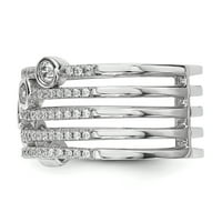 Sterling srebrni kubični cirkonijski cz Veličina prstena 7. Fini nakit za žene poklone za nju