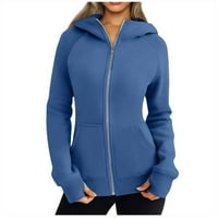 Dianli Womens Trendy Zip Up udobne dukseve Dame pada zimski sportski trenerci sa džepnim jaknom kaputa