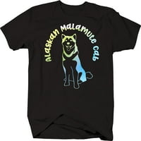 Alaskan Malamute CAB Funny Dog Vožnja grafičkom majicom Majica Mala crna