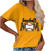 Ljetna majica velike veličine za žene casual bejzbol ispis kratkih rukava okrugli izrez