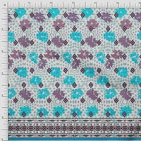 Onuone pamuk poplin tirkizna plava tkanina Geometrijska i umjetnička cvjetna ploča DIY odjeća za preciziranje tkanine za ispis tkanine širom