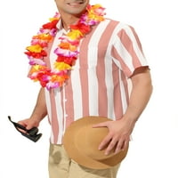 Lars Amadeus Muške prugaste majice s kratkim rukavima spušta se na havajsku majicu