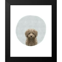 Straatsma, Leah Crni moderni uokvireni muzej Art Print pod nazivom - Baby Circle Puppy