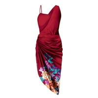Ženske ljetne haljine za žene Maxi haljina Party Loase Maxi jedno rame cvjetni crveni l