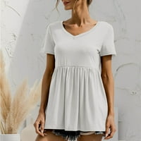 Pedort Womens vrhovi Trendy CASE TEE Ljetna casual bluza Čvrsta labava fit bijela, m