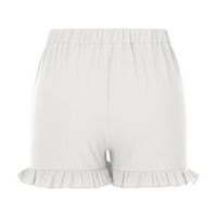 Zodggu ženske hlače od bijelog vježbanja Ženske ljetne kratke hlače modna puna boja casual široki noga labavi elegantni rufffle elastični kratke hlače hlače trendy kratke hlače 10