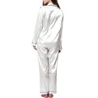 Twifer Women Pajamas postavio je dugih rukava za spavanje s dugim rubljem snužjak Soft PJ Lounge setovi