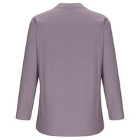 Žene plus veličine Solid bluza v Košulje za rukave u traku Trendy ljetni casual labavi fit pamučni posteljina
