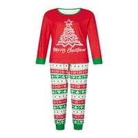 Božićna porodica Pajamas Podudarni setovi Božićno drvce Ispis dugih rukava i hlače