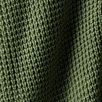 Džemper za žene - Turtleneck Outerwear Ležerne prilike sa labavim pletenim kardiganskim gumb-dolje čvrstih rukava na dugim rukavima VOLJA VERTEWER ARMY GREEN