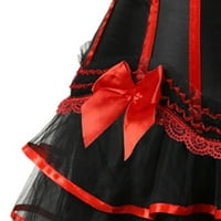 Puawkoer ženska haljina haljina podne ženske duljine vintage gotičke djevojke gotičke haljine žene crvene