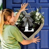 ROVGA A-Z Veliko prezime Srce prednje vrata vijenac sa prednjim vratima Farmhouse vijenac sa vijenac