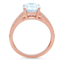 3.28ct ovalni rez plavi simulirani dijamant 18K 18K ružičastog godišnjice za angažman prsten veličine