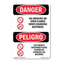 Znak opasnosti - bez pušenja baterija za punjenje dvojezično