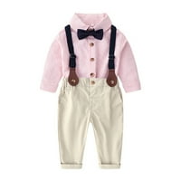 Advoicd Boy Ped Outfits Meseci odjeća Dječak Bowtie Gentleman Tops Toddler Set Suspender Baby hlače