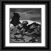 Francisco Goya matted crnarna ukrašena uokvirena umjetnička ispisa 'Oni se smraču'