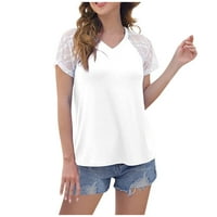 Ženske žene Ljetne tuničke vrhove grafički otisci V-izrez bluze s kratkim rukavima Pulover majica XL