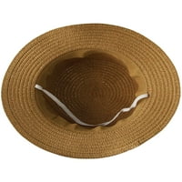 Xkwyshop Kids Girls Boater Streak šešir na otvorenom na otvorenom uz more ljetna plaža ravna gornja sunčeva kape sa bisernom panama slamkom kapa