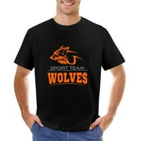 Sportski tim vukove muške majice pamuk casual kratkih rukava poklon tee crni 3xl