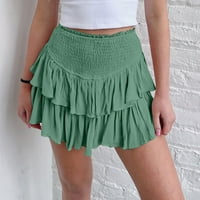 Zunfeo suknje za žene Trendy ljetne mini suknje slatka modna elastična visoki struk naffinjski kolač