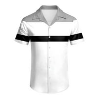 B91XZ košulje za muškarce, Ležerne prilike, Ležerne prilike kratkog rukava Summer Shortwt Neck 3D tiskane majice Modne top bluze Majice Bijela, Veličina XL