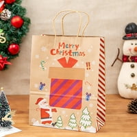 Božićni bomboni poklon torbe kraft papir poklon bombone kutije za kolače za božićnu zabavu Elk, božićne čarape, snjegović, snježno pahuljice, božićno drvce i sretan Božić