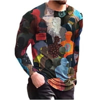 Muški pulover dugih rukava modni hip hop kravate Dye Print Top Ležerne tanke šarene grafičke majice