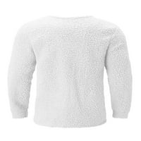 Capreze Solid Color Sherpa pulover dugih rukava za dugi rukav za muške ležerne topline plišane duksere