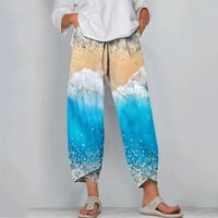 Gacuw posteljine za žene Ležerne ljetne hlače u redovnim fit dugim hlačama Lounge pantalone Duksevi