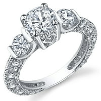 Ženski prsten za vjenčanje za venčanicu od 1,5CT Sterling Simulirani dijamantski kubični cirkonijski