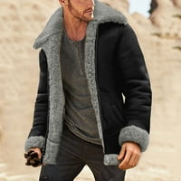 Muška povremena jakna Muška i zima plus veličina zimski kaput rever navratnik podstavljena koža Vintage