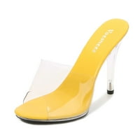 Katalemske modne žene visoke potpetice prozirne sandale casual cipele žute 42