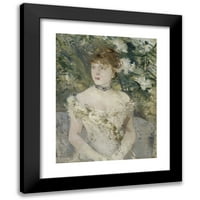 Berthe Morisot crni moderni uokvireni muzej umjetnički print pod nazivom - Mlada djevojka u haljini