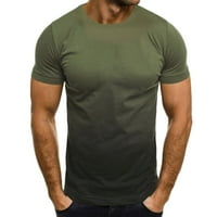 Smiješne majice za muškarce Ljetni sportski modni rever 3D gradijentni kratki rukav majica okruglih